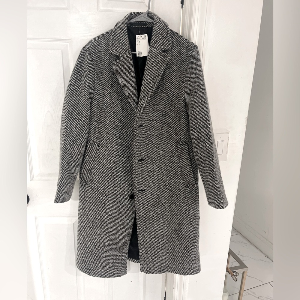 Mens Loose fit wool blend coat